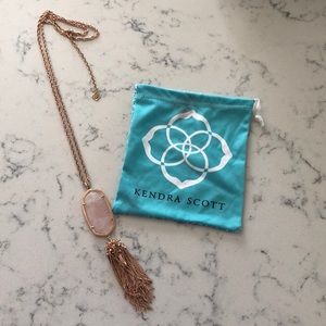 Kendra Scott Rayne Necklace Rose Gold Rose Quartz